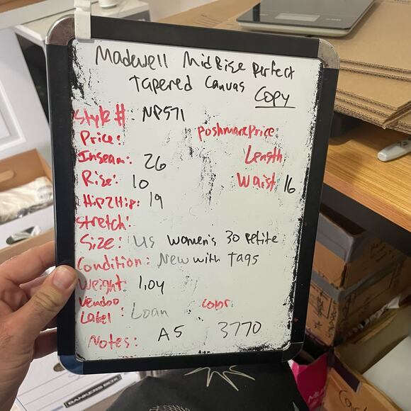 Madewell Mid Rise Perfect Vintage Tapered Vintage Canvas Jeans US Women's 30P - Picture 6 of 6